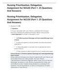 Nursing Prioritization, Delegation, Assignment for NCLEX (Part 1: 25 Questions And Answers)