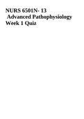 NURS 6501N  Advanced Pathophysiology Week 1 Quiz