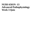 NURS 6501N Advanced Pathophysiology Week 3 Quiz
