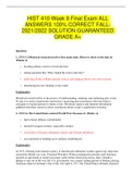 HIST 410 Week 8 Final Exam ALL ANSWERS 100&percnt; CORRECT FALL- 2021&sol;2022 SOLUTION GUARANTEED GRADE A&plus;
