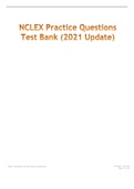 NCLEX Practice Questions Test Bank NCLEX-PN 2021 Update WITH ANSWERS AND RATIONALE
