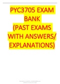 PYC3705 EXAM BANK PAST EXAMS WITH ANSWERS/EXPLANATIONS