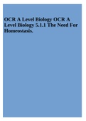 OCR A Level Biology OCR A Level Biology 5.1.1 The Need For Homeostasis.