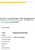 NGR 6172 Case 01: Focused Exam: Pain Management | Completed | Shadow Health Latest