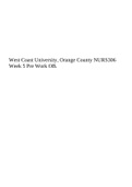 West Coast University, Orange County NURS 306 Week 5 Pre Work OB.