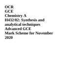 OCR GCE Chemistry A H432/02: Synthesis and analytical techniques Advanced GCE Mark Scheme for November 2020