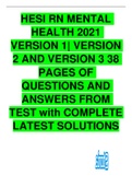 HESI MENTAL HEALTH RN RANDOM FROM ALL V1-V3 2021 TEST BANKS (ALL TOGETHER- VARIOUS TEST QUESTIONS – 38 PAGES OF STUDY NOTE TEST QUESTIONS FROM EXAM)