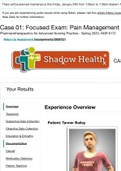 Exam (elaborations) Pain Management Shadow Health Exam-Documentation