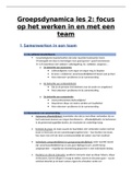 GROEPSDYNAMICA DEEL 2 (focus op werken in en met een team)