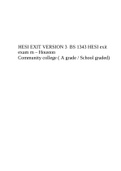 HESI EXIT VERSION 3 BS 1343 HESI exit exam rn &ndash; Houston Community college &lpar; A grade &sol; School graded&rpar;