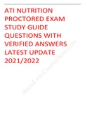 ATI NUTRITION PROCTORED EXAM STUDY GUIDE QUESTIONS WITH VERIFIED ANSWERS LATEST UPDATE 2021/2022