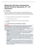 Maternity Nursing&colon; Intrapartum NCLEX Practice Questions &num;7 &vert; 55 Questions&vert; 2022 update with rationales