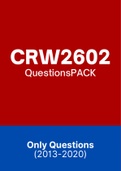 CRW2602 - Exam Questions PACK (2013-2020)