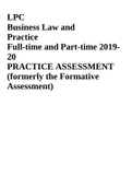 LPC Business Law and Practice Full-time and Part-time 2019- 20 PRACTICE ASSESSMENT