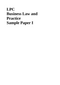 LPC Business Law and Practice Sample Paper I