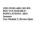 2185-NURS-4465-501-RN-BSN-VULNERABLE-POPULATIONS--2021- Summer Test Module 3&colon; Review&sol;Quiz
