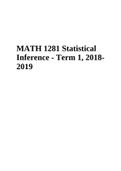 MATH 1281 Statistical Inference - Term 1, 2018- 2019