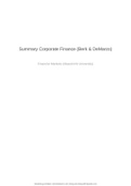 Summary Corporate Finance (Berk & DeMarzo)