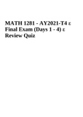 MATH 1281 - AY2021-T4  Final Exam (Days 1 - 4)  Review Quiz