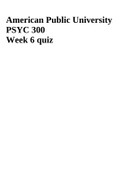  PSYC 300 Week 6 quiz American Public University GRADED A+