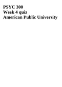 PSYC 300 Week 4 quiz American Public University