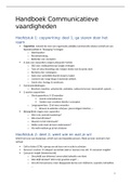 Samenvatting Handboek Communicatieve Vaardigeheden (2e jaar Bedrijfsmanagement)