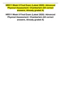 NR511 Week 8 Final Exam &lpar;Latest 2020&rpar;&colon; Advanced Physical Assessment&colon; Chamberlain &lpar;All correct answers&comma; Already graded A&rpar;