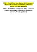 NR511 Week 8 Final Exam &lpar;Latest 2020&rpar;&colon; Advanced Physical Assessment&colon; Chamberlain &lpar;All correct answers&comma; Already graded A&rpar;