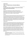 Persoonlijke Analyse en Uitwerking Praktijkcasus - College 2 (Jensen & Meckling / DeAngelo / Wallage / Vestia)