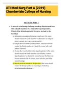 Exam &lpar;elaborations&rpar; ATI Med-Surg Part A &lpar;2019&rpar; Chamberlain College of Nursing 