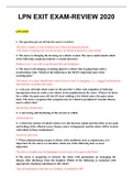 Exam &lpar;elaborations&rpar; LPN EXIT EXAM-REVIEW 2020 &lpar;LPN&rpar; 