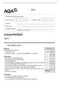AQA A LEVEL PHYSICS PAPER 1 QP 2021