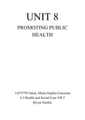 UNIT 8 Assignment (Promoting Public Health).