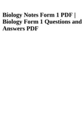 Biology Notes Form 1 PDF | Biology Form 1 Questions and Answers PDF