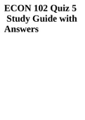 ECON 102 Quiz 5  Study Guide with Answers