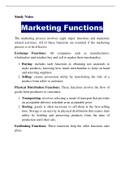 marketing functions study notes