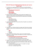 NUR 2633 Maternal Child Health Final Question and Answers Study Guide