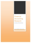 Financial Accounting Research (Lectures and Seminars)