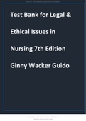 TEST BANK FOR LEGAL & ETHICAL ISSUES IN NURSING&comma; 7TH EDITION&comma; GINNY WACKER GUIDO