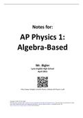 set of class notes for AP Physics 1: Algebra-Based