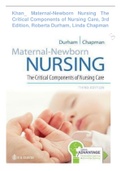 Maternal-Newborn Nursing The Critical Components of Nursing Care, 3rd , Roberta Durham, Linda Chapman