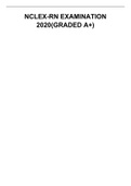 Exam &lpar;elaborations&rpar; NCLEX-RN EXAMINATION 2020&lpar;GRADED A&plus;&rpar; &lpar;NCLEX-RN&rpar; 