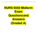 NURS 6550 Midterm Exam  (100 Q & A, Latest-2021)