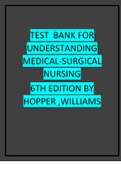 TEST  BANK FOR UNDERSTANDING MEDICAL-SURGICAL NURSING 6TH EDITION BY HOPPER ,WILLIAMS
