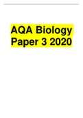 AQA BIOLOGY PAPER 3 JUNE 2020 QUESTION PAPER