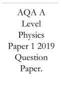 AQA A Level Physics Paper 1 2019 Question Paper.