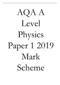 AQA A Level Physics Paper 1 2019 Mark Scheme.