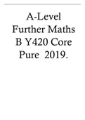 A-Level Further Maths B Y420 Core Pure 2019