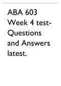 ABA 603 Week 4 test- Questions and Answers latest