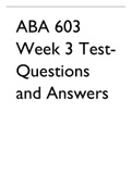 ABA 603 Week 3 Test- Questions and AnswersNational University College.